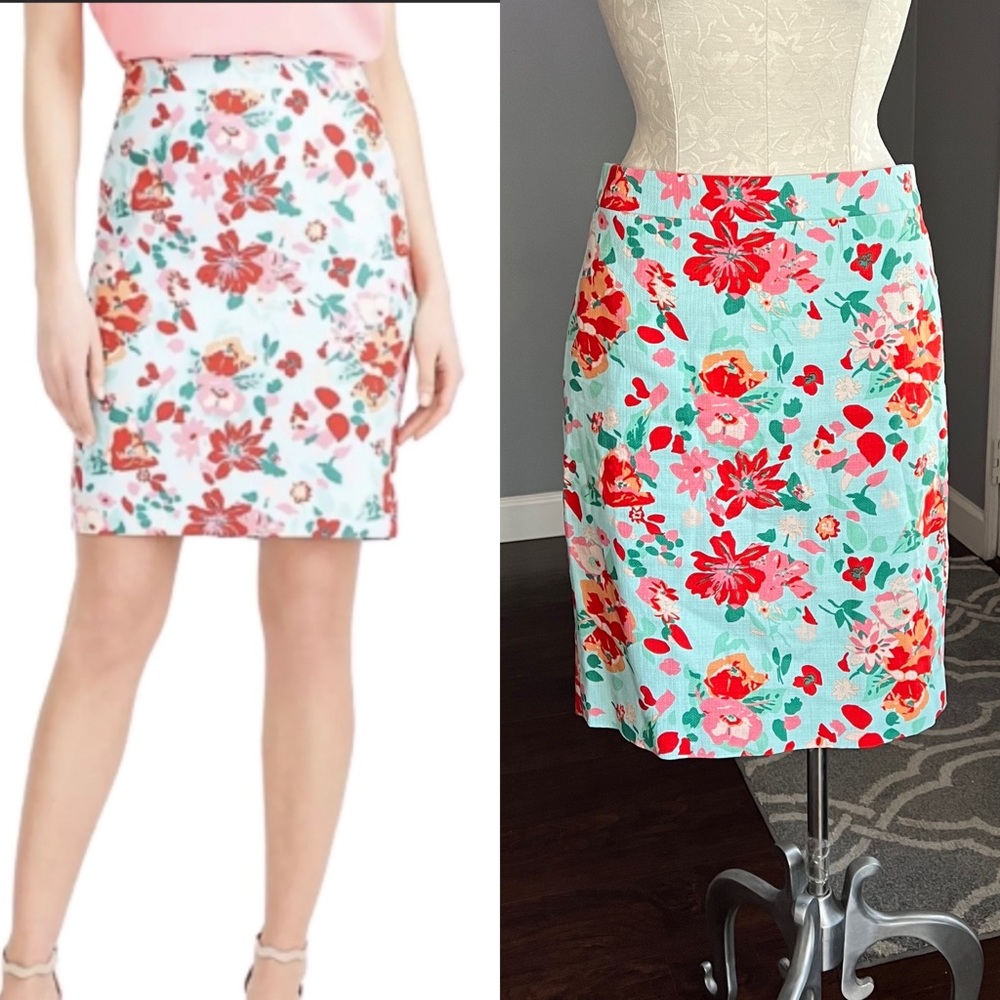 J.Crew Floral Print Pencil Skirt